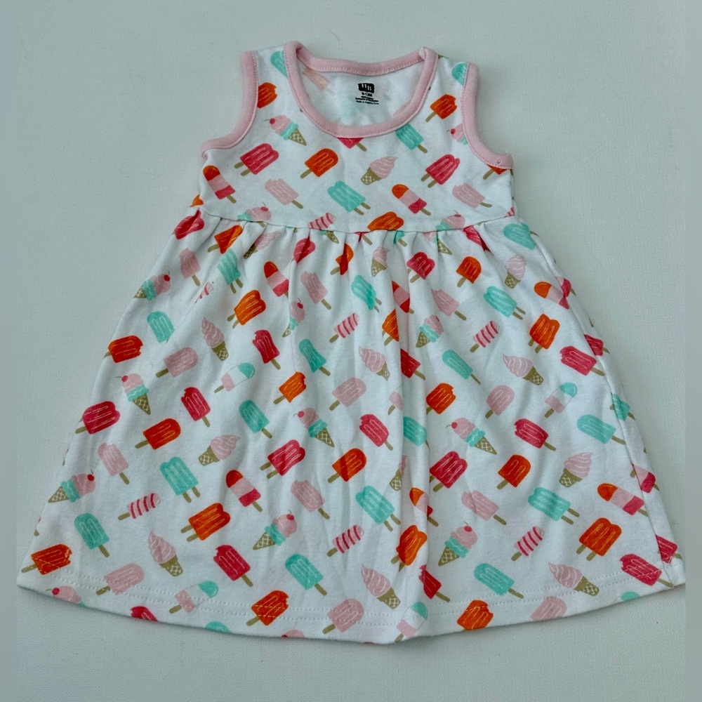 HB baby girl’s Colorful Ice Cream Print Dress.  Size 9-12M.